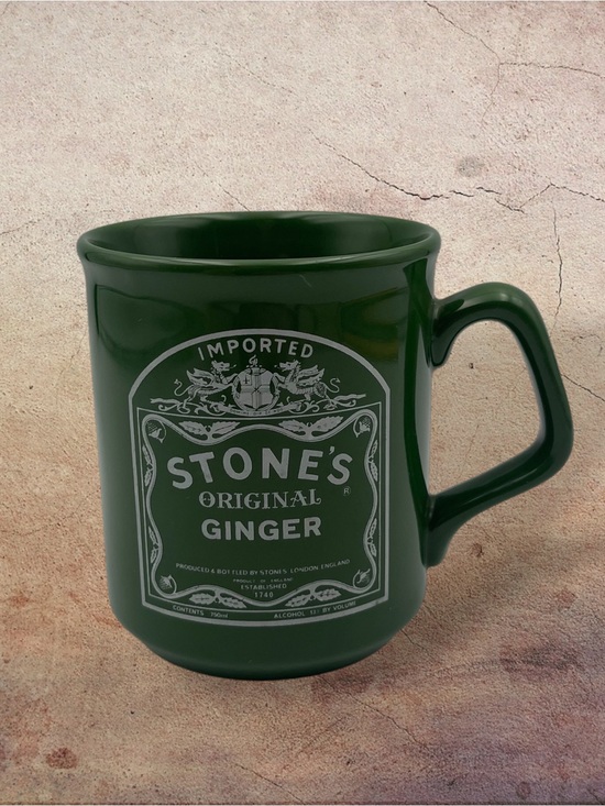 Stone's Other - Vintage Stone’s Original Ginger Wine Ceramic Mug Dark Green Barware